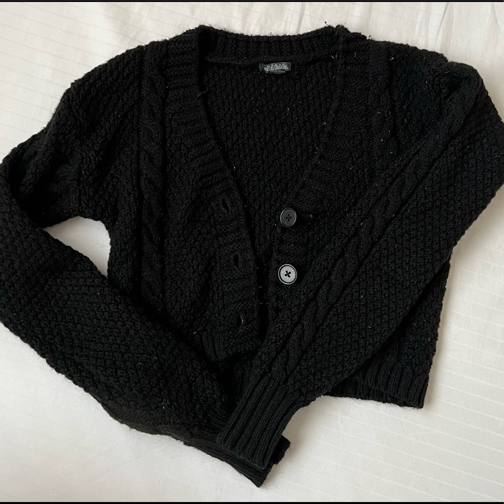 Wild Fable black cropped knit cardigan with buttons size XS